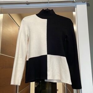 Zara Color Block Turtleneck Sweater
